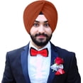 thumbnail image 1 of eloria Sikh Traditional Turbans Punjabi Hat Punjabi Pagri Sikh Cotton Voile Turban for Men and Boys Rust Orange, 1 of 1