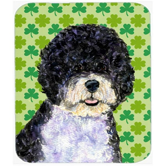 Portuguese Water Dog St. Patricks Day Shamrock Mouse Pad, Hot Pad Or Trivet