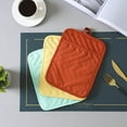 thumbnail image 6 of Pot Holders and Oven Mitts 7" X 9" Heat Resistant Cotton Pocket Pot Holder Set Feature of Non Slip Kitchen Hot Pad Oven Mitts, 3-Pack (Orange), 6 of 13