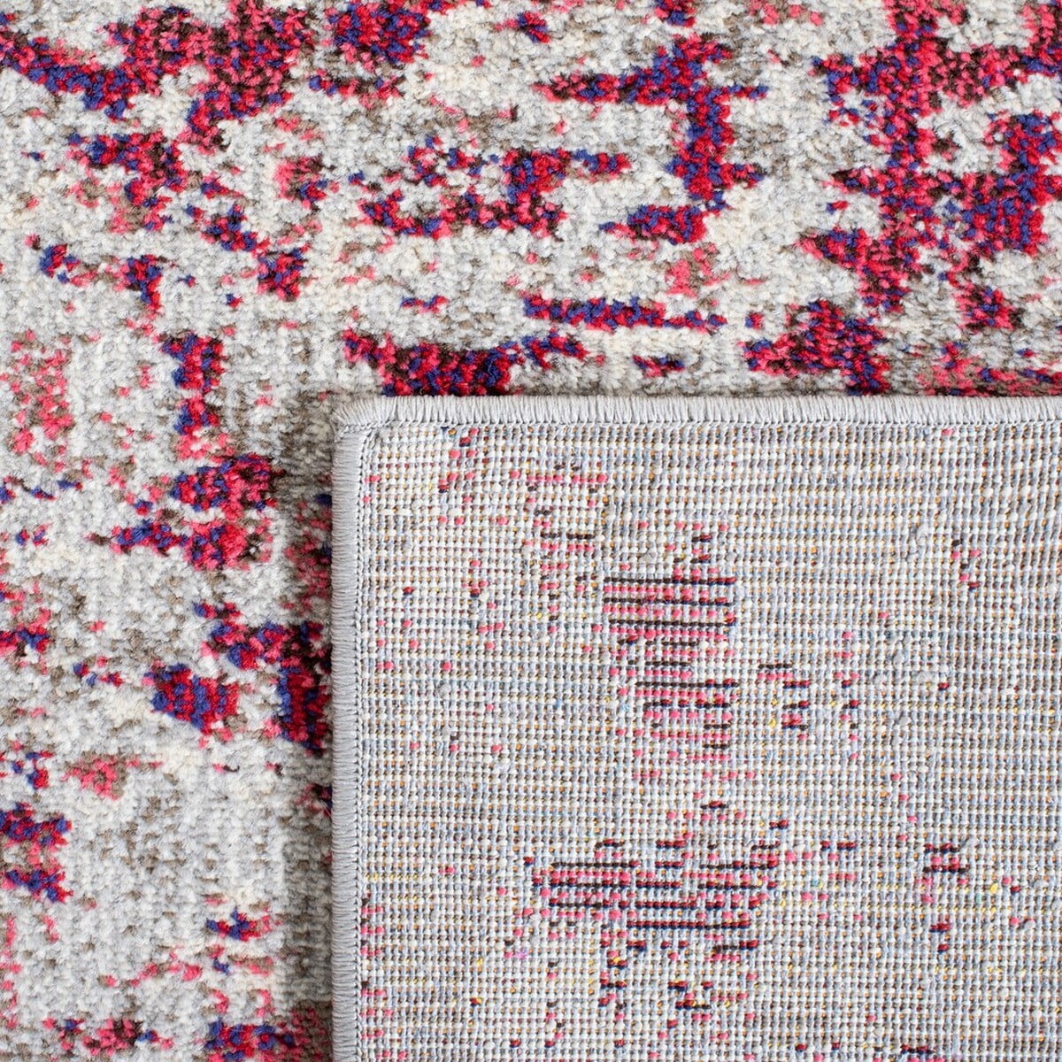 SAFAVIEH Madison Flowers Vintage Abstract Area Rug, Beige/Wine, 5'3" x 7'6"