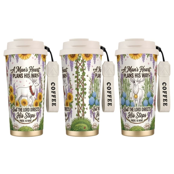 1pc Christianity thermos, 18oz Catholic Gift for Men, Encouraging Verse Cup, Leak-proof
