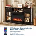 thumbnail image 3 of SESSLIFE 58" Fireplace TV Stand, Modern Entertainment Center with 25" Fireplace, TV Console with Storage Drawers & Cabinets, Media Console for Living Room, Black, 3 of 8