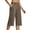 Coffee, variant on Women's High Waist Capri Pants Stretchy 3/4 Length Summer Casual Dressy Yoga Golf Cropped Pants with Pocket Plus Size