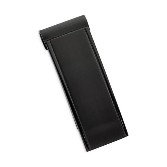 Primal Steel Stainless Steel Brushed and Polished Black IP-plated Money Clip