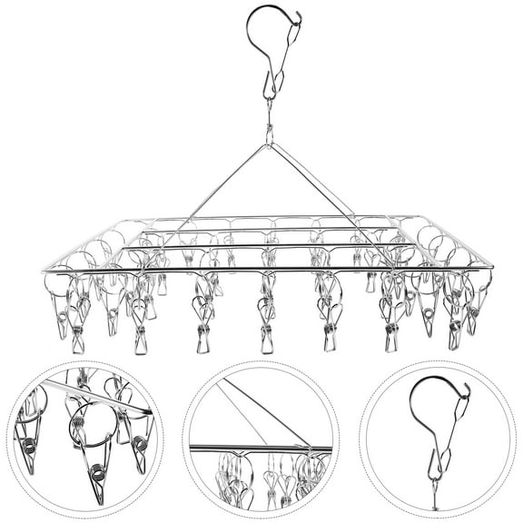 WHAMVOX Drying Rack Underwear Cloth Stand for Clothes Hanging Silver