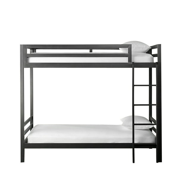 CASA FERRO Litera de dos niveles de acero. Elegante diseño - Acero Negro CASA FERRO Litera Retro Industrial