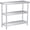 Silver-18"x36"+ Leg, variant on Stainless Steel Table 3-Tier Metal Prep Table with 2 Undershelf & Gloves Utility Workstation for Restaurant,Hotel,Laundry,Garage,Indoor, Outdoor, BBQ