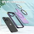 thumbnail image 6 of Designed for iPhone 15 Pro Case with Magnetic Invisible Stand [Military Drop Protection] [Compatible with MagSafe] Shockproof Anti-fall Ultra Slim Translucent Matte Phone Case Cover,Purple, 6 of 6