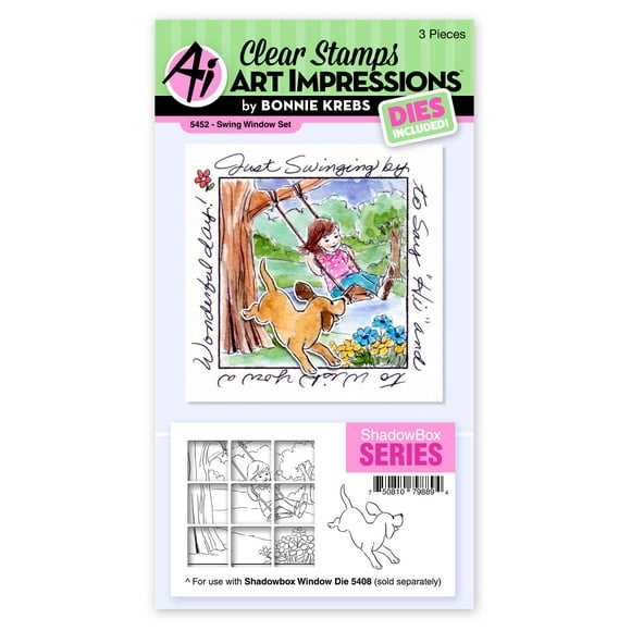 Art Impressions Windows To The World Stamp & Die Set-Swing AI5452