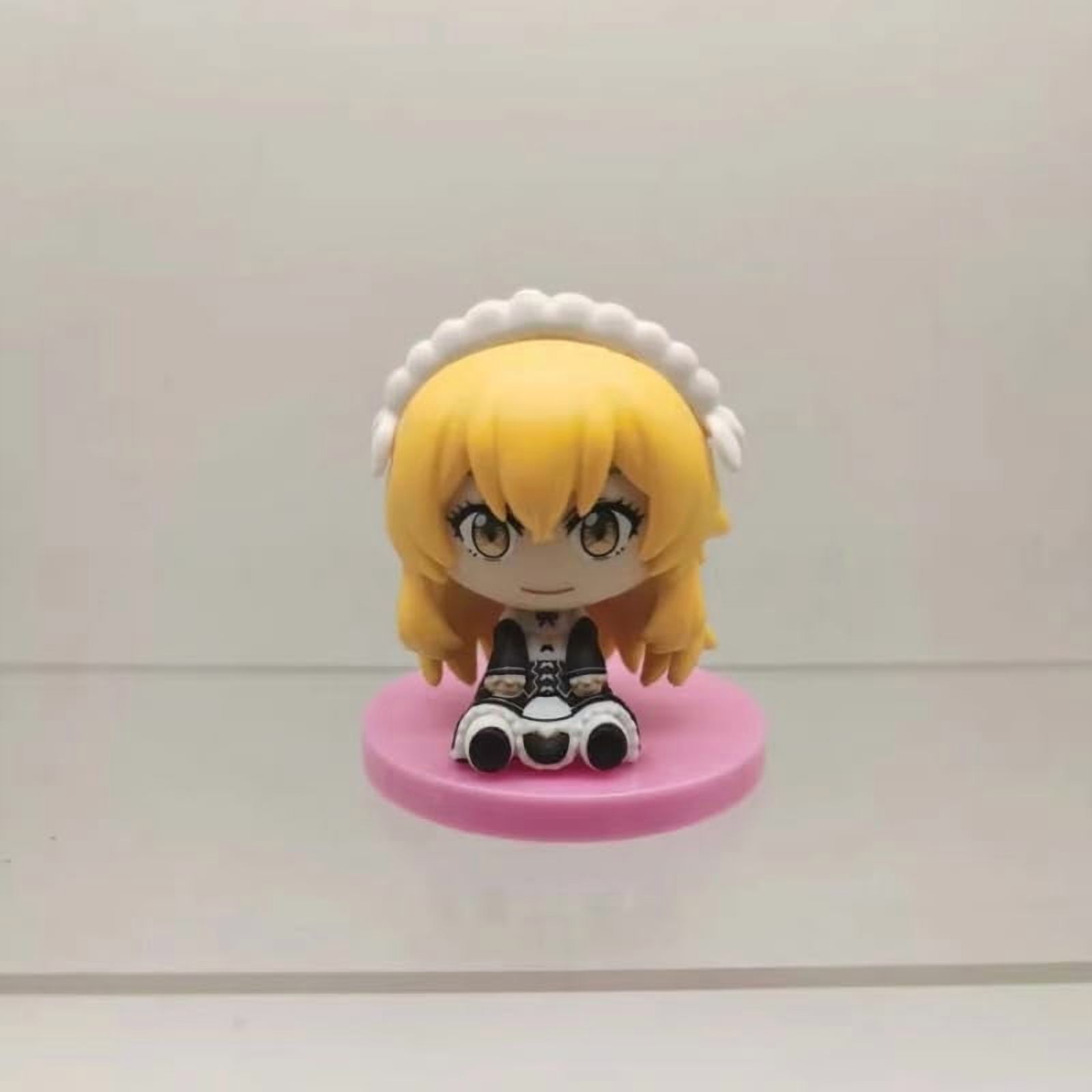 New Rem Figure, 8pc Q Version Eight Pieces Pink Base Rem Action Figure 10cm/3.9inch PVC Anime Character Statue Model Desktop Ornament Gifts