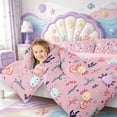 thumbnail image 3 of Manfei Adorable Axolotl Full Size Comforter Sets,Watercolor Salamander Print Bedding Comforter Set,Pink Reversible,3-Piece,1 Comforter and 2 Pillowcases, 3 of 7
