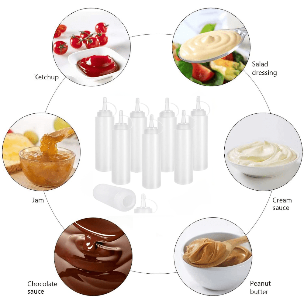 Squeeze Bottles With Drip Plastic Squirt Condiment Bottles With Twist On  Lids Ideal Dispenser Garnish Bottles For Pancakes Oil Lcing Liquids(1pc,  Tran