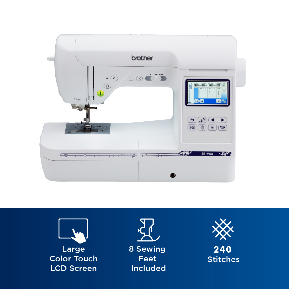 Brother SE1900 Computerized Sewing and Embroidery Machine with 240 Built-in Designs - image 2 of 14