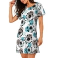 thumbnail image 2 of Picia Watercolor Sunflower Pattern Women’s Nightdress – Casual Short-sleeved Loose-Fit Sleepwear, Soft Cotton Short-Sleeve Sleep Shirt for Relaxation & Comfort, 2 of 6