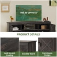thumbnail image 5 of Uforic Farmhouse TV Stand for up 65" TVs, Entertainment Center Console Table for Living Room, Dark Oak, 5 of 8