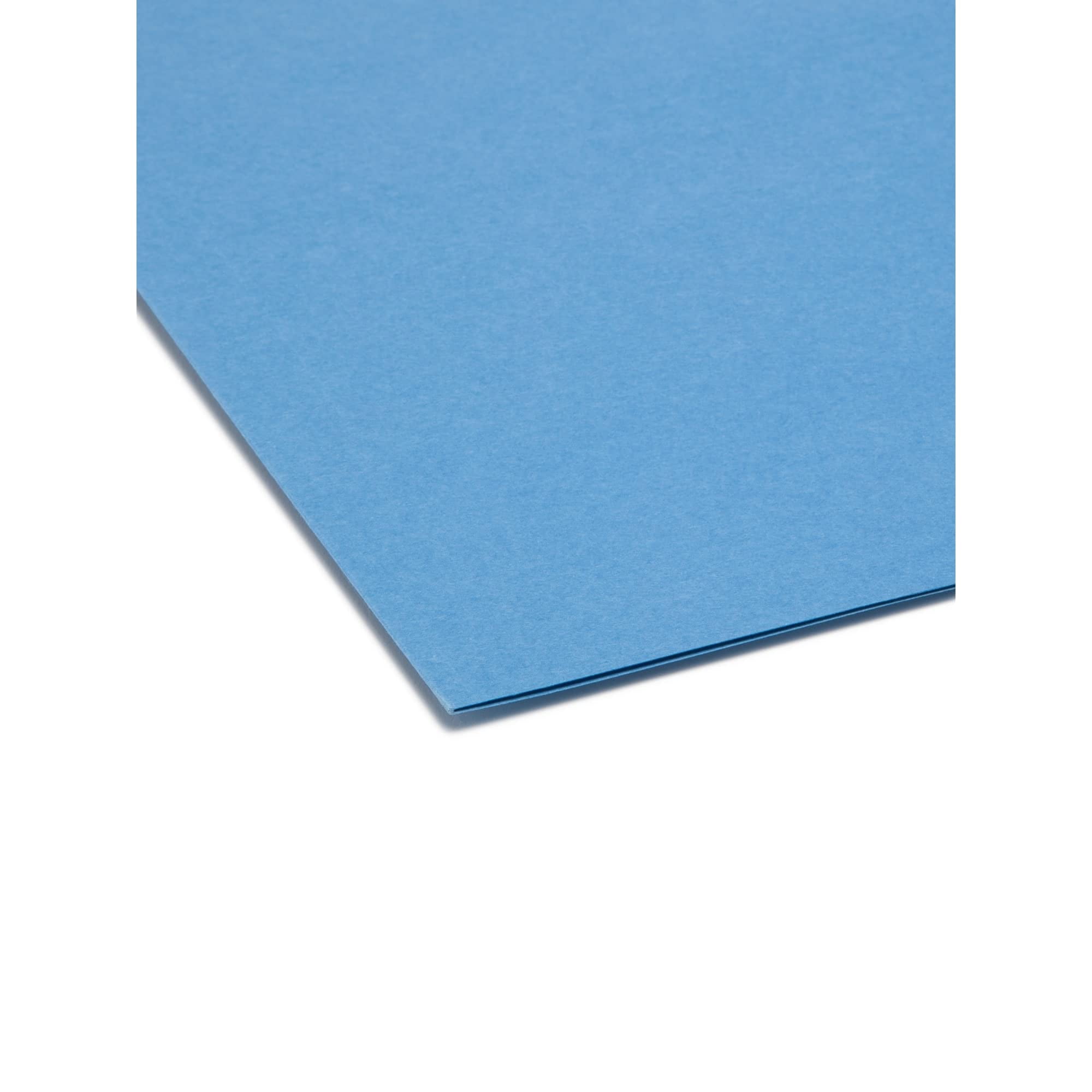 Smead® Color File Folders, With Reinforced Tabs, Letter Size, Straight Cut, Blue, Box Of 100