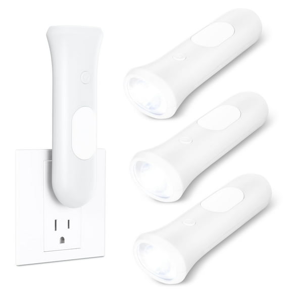 Luces de emergencia por corte de energía ROSSEX 4 en 1, 3 unidades, blancas