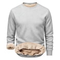 thumbnail image 4 of Chiccall Mens Fleece Sweatshirts Crewneck Long Sleeve Solid Pullover Tops Fall Winter Warm Comfy Casual Loose Fit Sweatshirts, 4 of 5