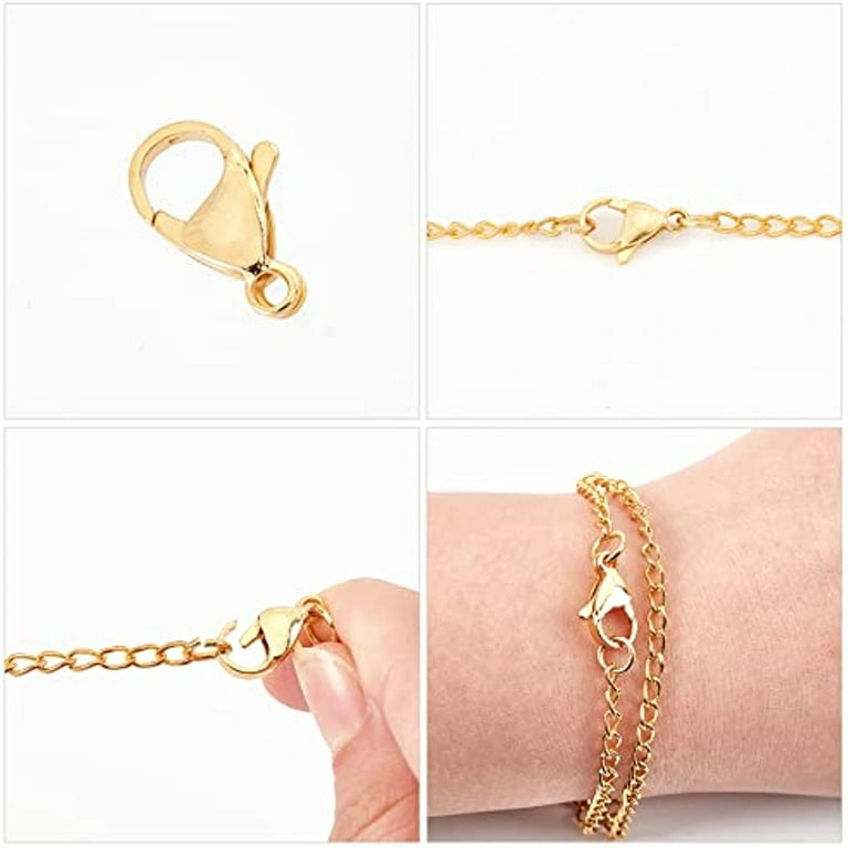 50Pcs 24K Gold Plated Lobster Claw Clasps Jewelry Clasps Connectors for DIY  Bracelet Necklace Jewelry Making 0.47 inch(12mm)