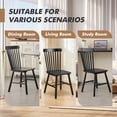 thumbnail image 7 of ClinQ Wooden Windsor Dining Chair Set of 2, Spindle Back, Armless, Farmhouse Kitchen and Dining Room Seating, Black, 7 of 7