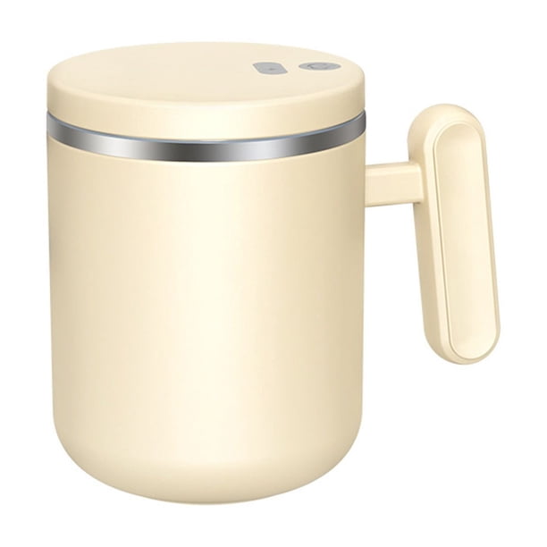 Pisexur Batería de cocina Taza de café recargable de acero inoxidable, taza automática para mezclar leche de soja, taza térmica, taza mezcladora para la cocina del hogar