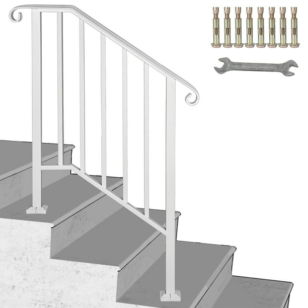 VEVORbrand Handrail Picket #2 Fits 2 or 3 Steps Outdoor Stair Rail ...