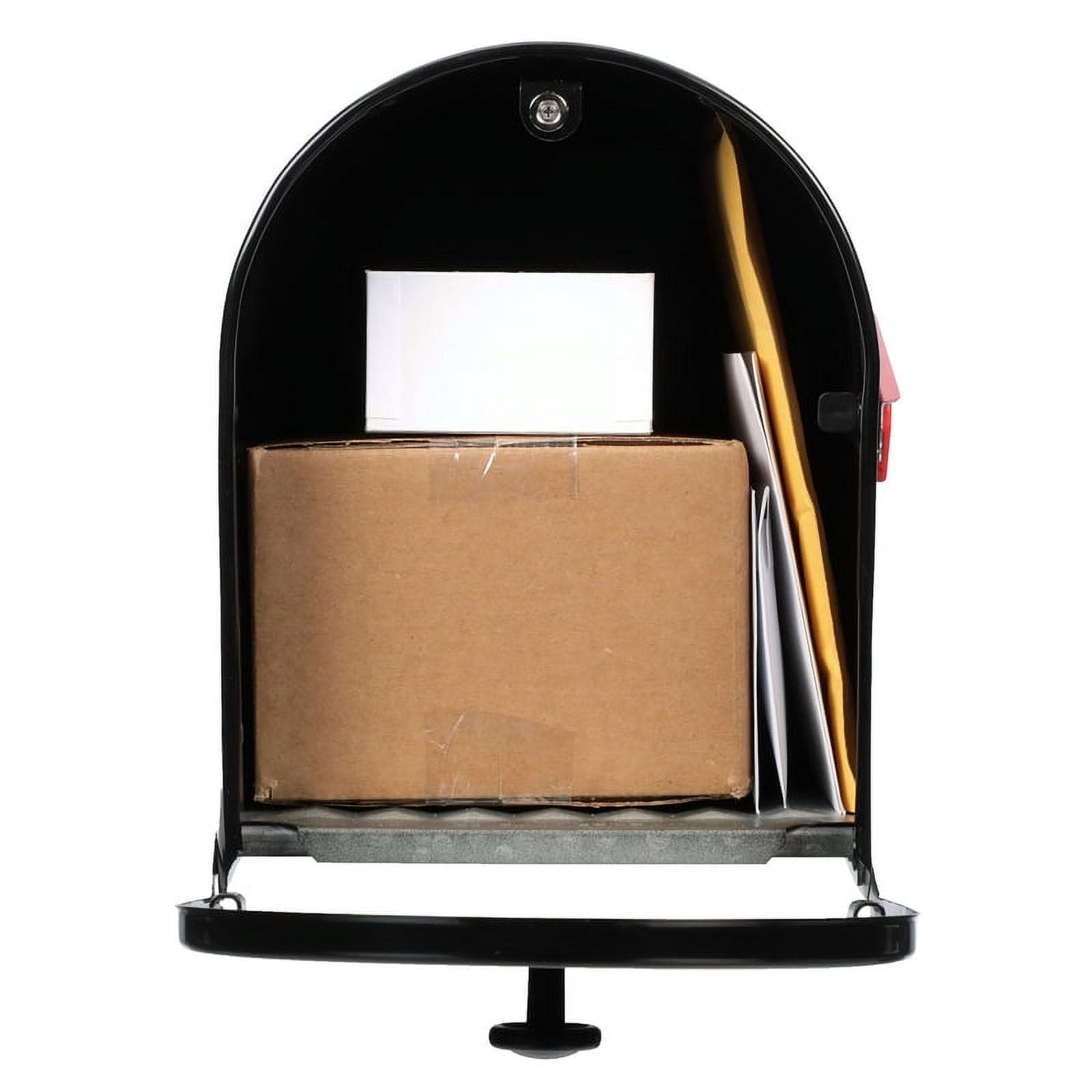 Gibraltar Mailboxes Outback Double Door, Large, Steel, Post Mount Mailbox, Black, OM160B01