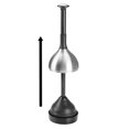 thumbnail image 2 of mDesign Bathroom Toilet Bowl Plunger and Cover - Black/Brushed Stainless Steel, 2 of 6