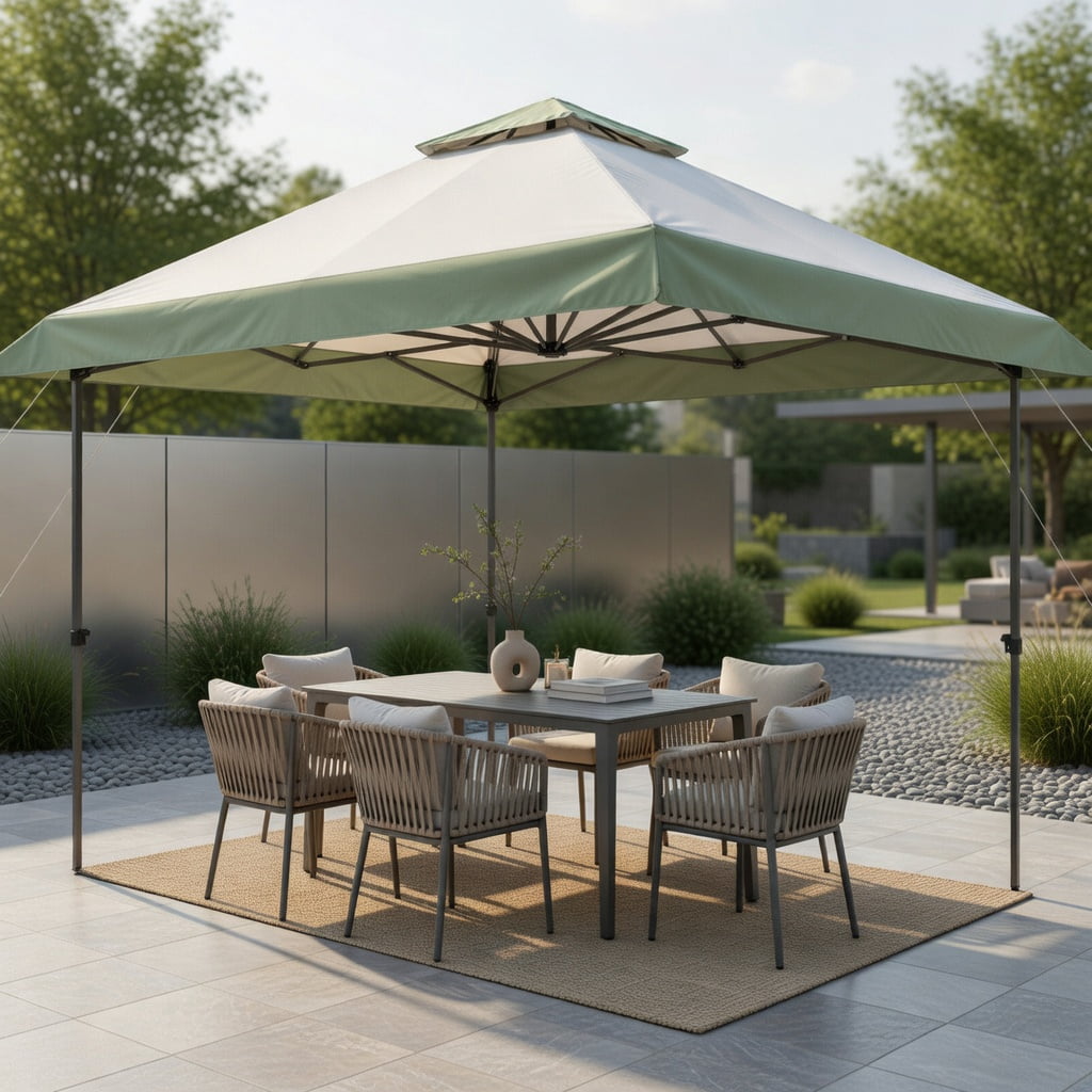 Resenkos 13 x 13 Feet Pop-Up Patio Canopy Tent with Shelter and Wheeled Bag-Gray, Outdoor Gazebo Wedding Party Tent Canopy Tent for Outside Party Waterproof Tent
