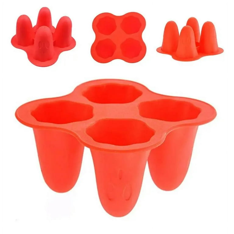 Fanct Silicone 4-Cup Shaped Ice Cube Shot Wine Glass Candy Jelly Freeze Mold Baking DIY Making Tool