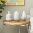 thumbnail image 2 of DecMode 5"W, 8"H Gray Ceramic Vase with Marble Inspired Patterns, Set of 3, 2 of 13