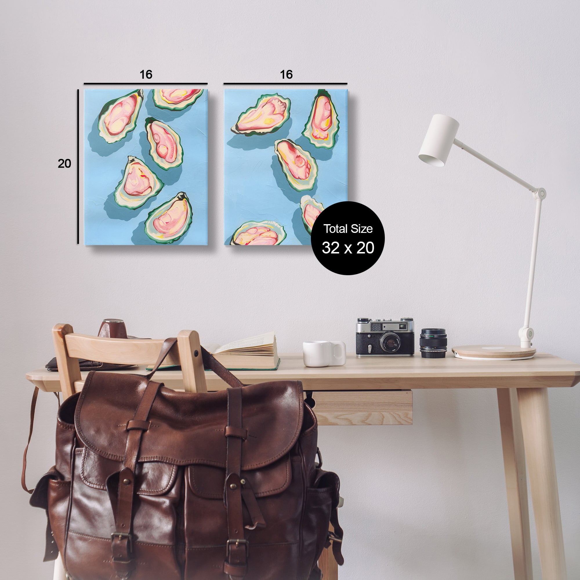 Stupell Industries Fresh Oyster Appetizer Nautical & Beach Painting Wrapped Canvas Art Print Wall Art, 16 x 20, Set of 2