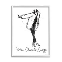 Stupell Industries Glam Main Character Energy Chic Fashion Woman Graphic Art White Framed Art Print Wall Art, Design by Mercedes Lopez Charro