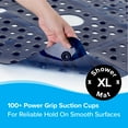 SlipX Solutions 27 x 27 Extra Large Square Shower Mat in Translucent Navy Blue