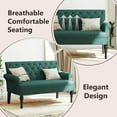 thumbnail image 5 of vidaXL 47” W Small Loveseat, Fabric Chesterfield Sofa, 2 Seater Couch for Living Room, Dark Green, 5 of 14