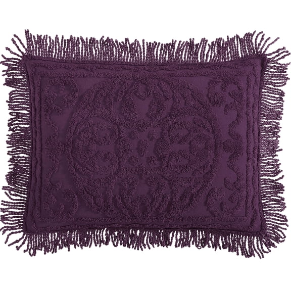 Beatrice Home Fashions Medallion Chenille King Sham Eggplant