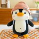 thumbnail image 1 of Mochila pequeño pingüino muñeca juguetes de peluche usando sombrero pingüino comodidad compañero de sueño almohada regalo de cumpleaños, 1 of 5