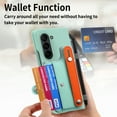 thumbnail image 5 of Dteck for Samsung Galaxy Z Fold 6 Wallet Case with S Pen Holder & Stand, Built-in Screen Protector Wrist Strap Card Holder Back Cover Hard PC Shockproof Finger Grip Case for Men Women Girls, Mint, 5 of 8