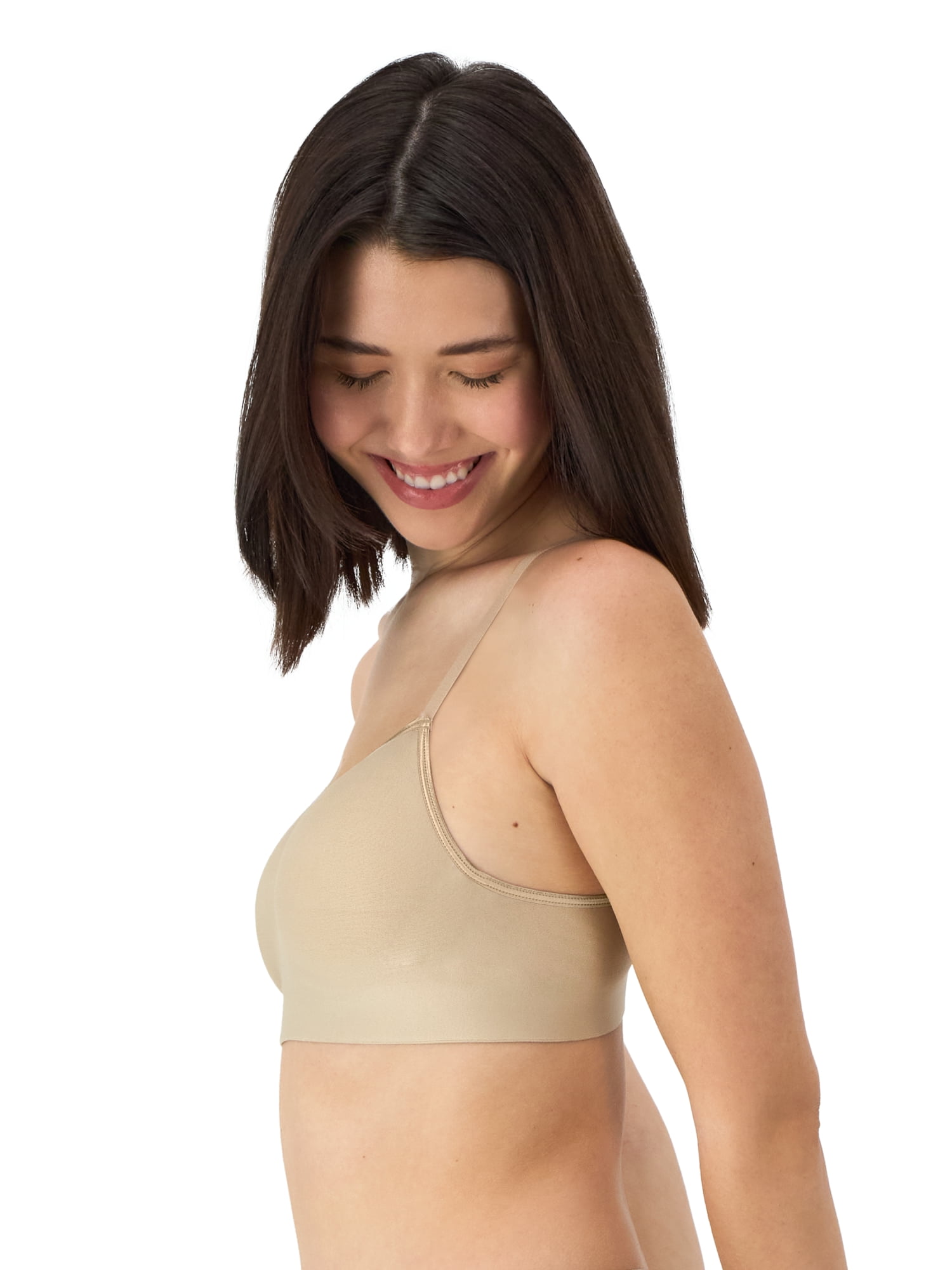 Hanes Womens Wireless Bra, Smooth Comfort Full Coverage Bra, Foam Cups, Convertible Bra Straps