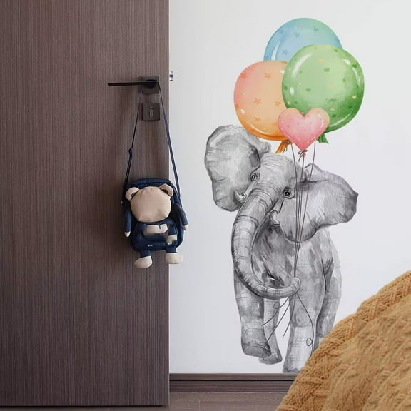 Forest animal decals, elephant stickers, elephants and balloons DIY Peel and Stick Anmial Wall Decor for Bedroom Bathroom Window School Nursery Decoration