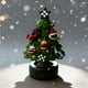 thumbnail image 4 of Adorno de Árbol de Navidad en Miniatura, Figura de Resina con Detalles de Coche de Carreras, Decoración Festiva para Mesa con Color Verde, 7 x 5 x 5 cm para Decoración Navideña, 4 of 7