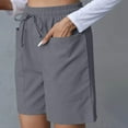 thumbnail image 3 of yillto Womens Causal Shorts 5 Inch Elastic Waist Drawstring Loose Summer Short Pants with Pockets, 3 of 7