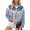 Blue, variant on Women Cropped Denim Jacket Fringe Oversized Long Sleeve Womens Jean Shacket Coat with Tassel Fall Outwear Black L