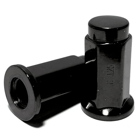Fox Float Atv - Black 10x1.25 Flat Base Lug Nut 14mm Hex ATV UTV Kodiak Banshee Raptor ITP