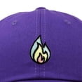 thumbnail image 2 of Dalix Fire Embroidered Lit Flame Dad Hat Cotton Baseball Cap Adjustable Mens in Purple, 2 of 5