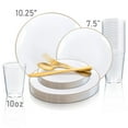 thumbnail image 4 of Smarty White Gold Rim Organic Plastic Wedding Value Set (120 Guests), 4 of 7