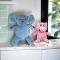 thumbnail image 3 of Plush Toys Generic 2024 Blue Elephant and Pink Pig para niños, 3 of 6