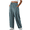 Stone Blue, variant on SHEWIN Cotton Pants Women Plus Size Pants Wide Leg Pants Drawstring Elastic Waist Lounge Pants Lightweight with Pockets