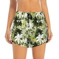 thumbnail image 2 of Goofa Hawaii Palms Printed Women 2 in 1 Running Shorts,Quick Dry Athletic Workout Shorts,High Waisted Athletic Shorts with Liner Pockets-Large, 2 of 9