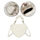 thumbnail image 5 of Bolso de hombro con forma de corazón de piel sintética con correa ajustable y elegante. Blanco, 5 of 8